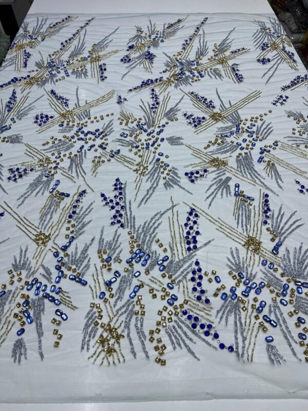 Luxury Embellished Lace Fabric –Embellished Fabric Collection FSL-LEF-FEB-198 (4 yards) - Image 9