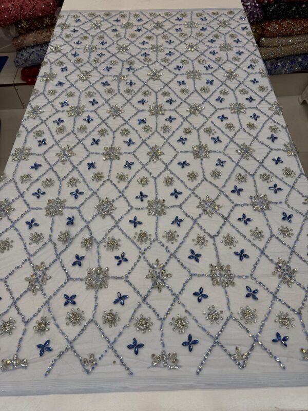 Luxury Embellished Lace Fabric –Embellished Fabric Collection FSL-LEF-FEB-229(4 yards) - Image 3