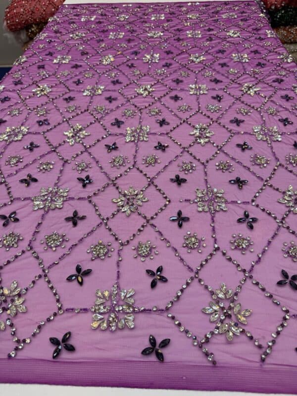 Luxury Embellished Lace Fabric –Embellished Fabric Collection FSL-LEF-FEB-229(4 yards) - Image 2