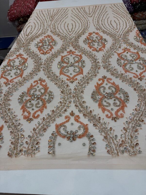 Luxury Embellished Lace Fabric –Embellished Fabric Collection FSL-LEF-FEB-230(4 yards) - Image 9