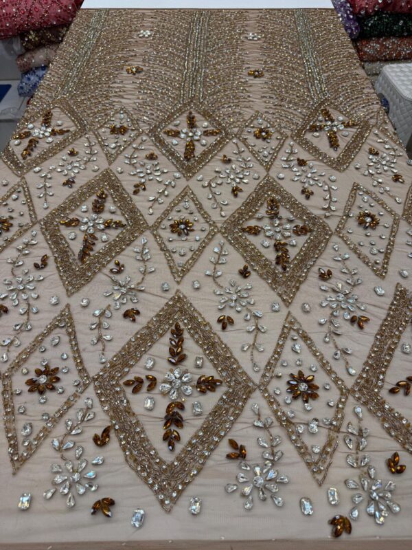 Luxury Embellished Lace Fabric –Embellished Fabric Collection FSL-LEF-FEB-231(4 yards) - Image 7
