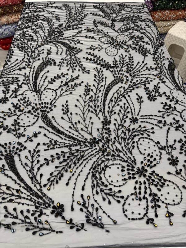 Luxury Embellished Lace Fabric –Embellished Fabric Collection FSL-LEF-FEB-234(4 yards) - Image 6
