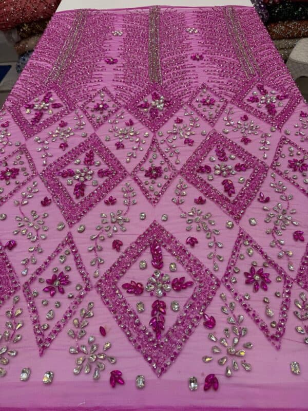 Luxury Embellished Lace Fabric –Embellished Fabric Collection FSL-LEF-FEB-231(4 yards) - Image 6