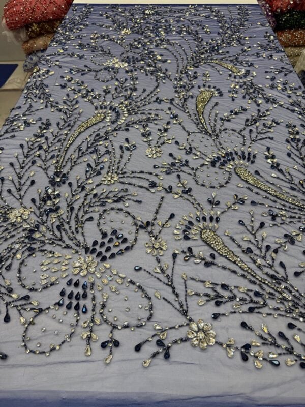 Luxury Embellished Lace Fabric –Embellished Fabric Collection FSL-LEF-FEB-234(4 yards) - Image 5