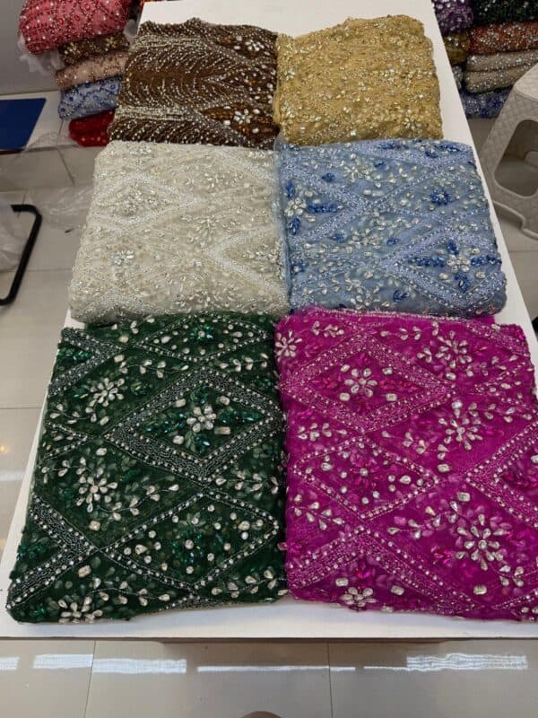 Luxury Embellished Lace Fabric –Embellished Fabric Collection FSL-LEF-FEB-231(4 yards) - Image 5
