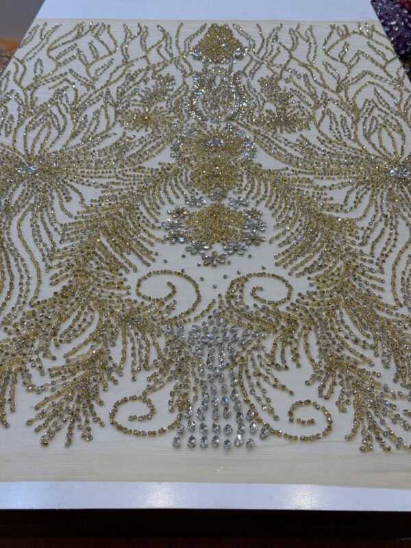Luxury Embellished Lace Fabric –Embellished Fabric Collection FSL-LEF-FEB-232(4 yards) - Image 4