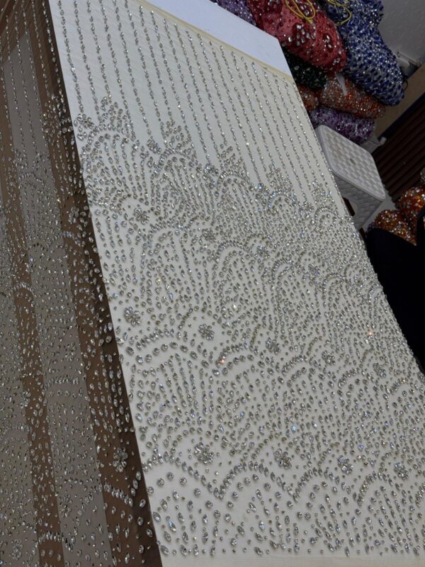 Luxury Embellished Lace Fabric –Embellished Fabric Collection FSL-LEF-FEB-233(4 yards) - Image 4