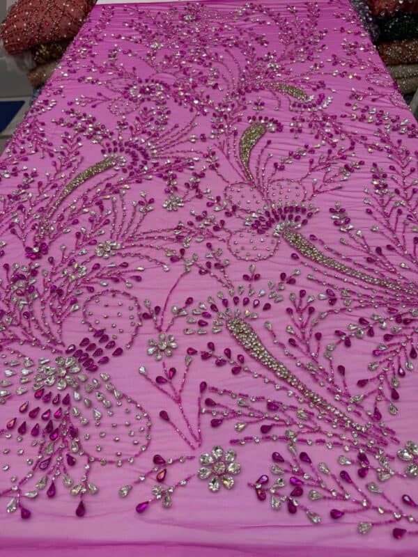 Luxury Embellished Lace Fabric –Embellished Fabric Collection FSL-LEF-FEB-234(4 yards) - Image 4