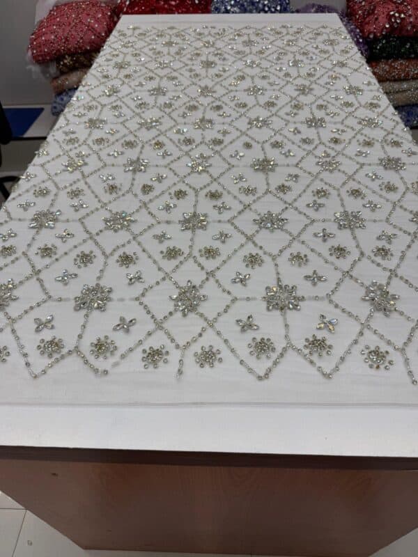 Luxury Embellished Lace Fabric –Embellished Fabric Collection FSL-LEF-FEB-229(4 yards) - Image 8