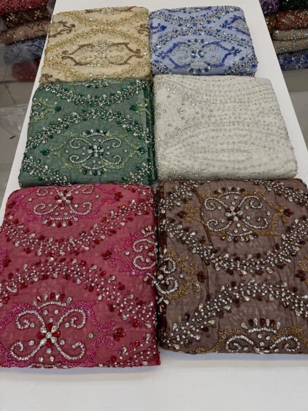 Luxury Embellished Lace Fabric –Embellished Fabric Collection FSL-LEF-FEB-230(4 yards) - Image 6