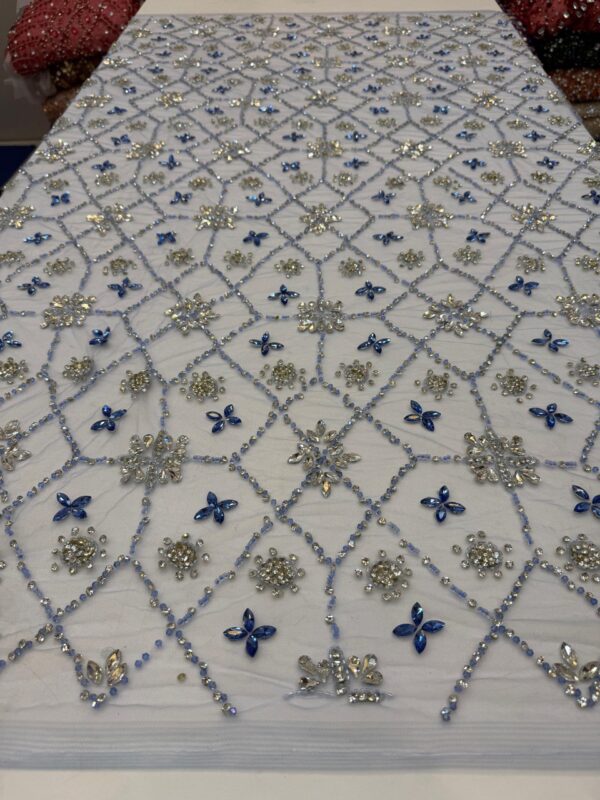Luxury Embellished Lace Fabric –Embellished Fabric Collection FSL-LEF-FEB-229(4 yards) - Image 7