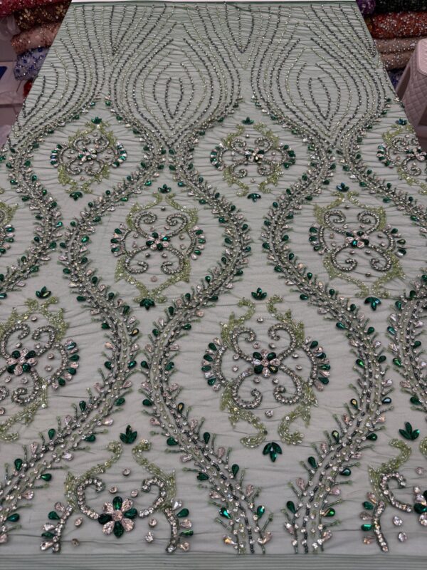 Luxury Embellished Lace Fabric –Embellished Fabric Collection FSL-LEF-FEB-230(4 yards) - Image 5