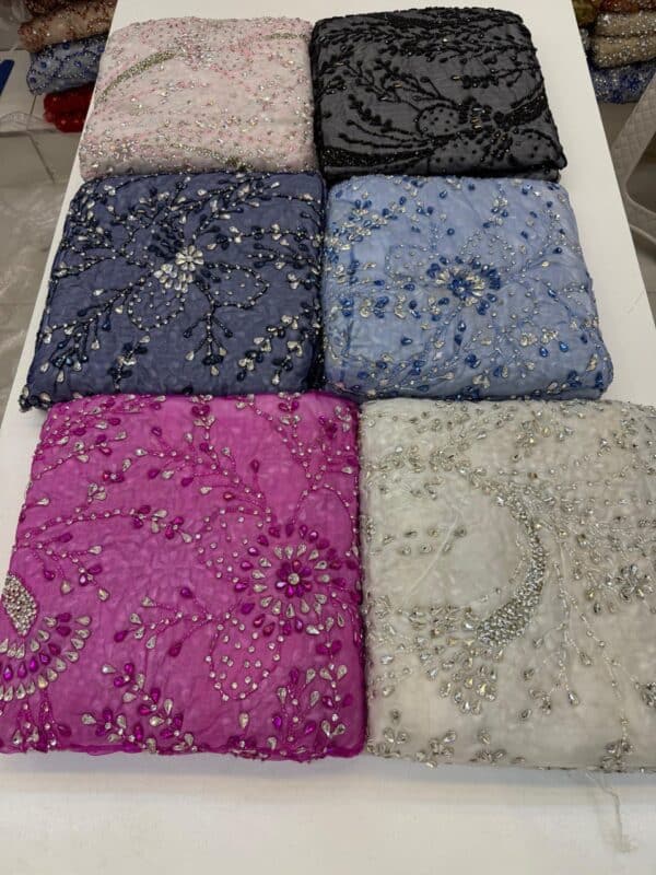 Luxury Embellished Lace Fabric –Embellished Fabric Collection FSL-LEF-FEB-234(4 yards) - Image 7
