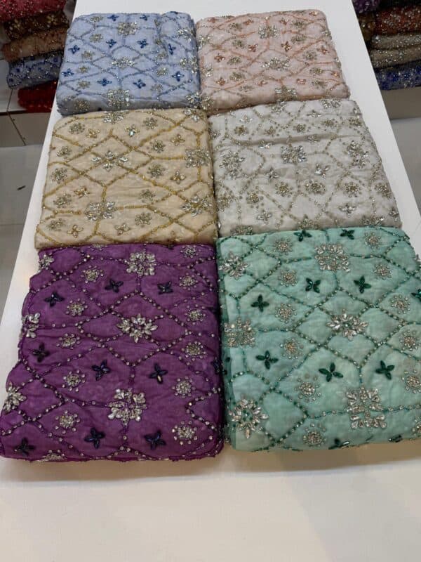 Luxury Embellished Lace Fabric –Embellished Fabric Collection FSL-LEF-FEB-229(4 yards) - Image 6
