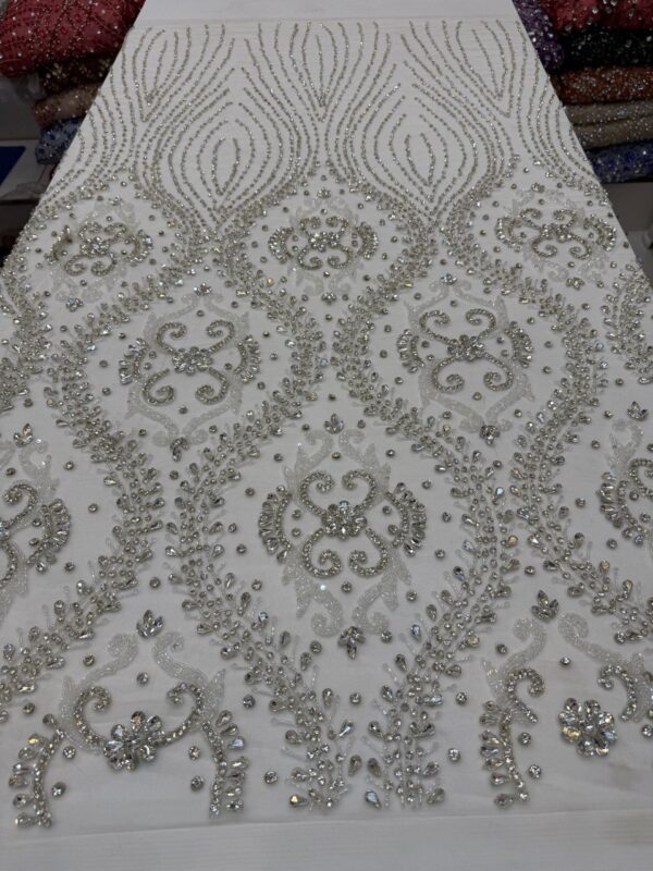 Luxury Embellished Lace Fabric –Embellished Fabric Collection FSL-LEF-FEB-230(4 yards) - Image 4