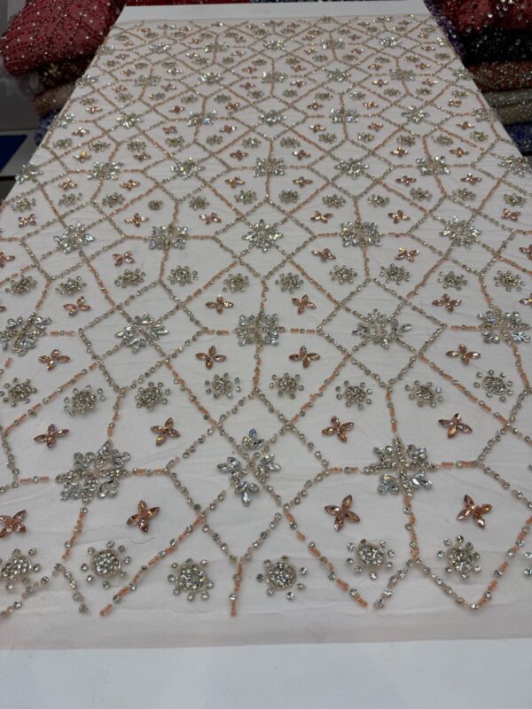 Luxury Embellished Lace Fabric –Embellished Fabric Collection FSL-LEF-FEB-229(4 yards) - Image 5