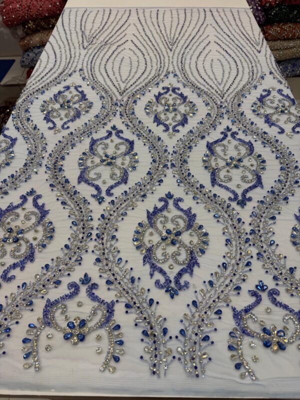 Hand-Embellished Mesh Fabric