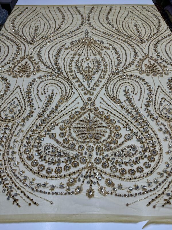 Luxury Embellished Lace Fabric –Embellished Fabric Collection FSL-LEF-FEB-260(4 yards) - Image 3