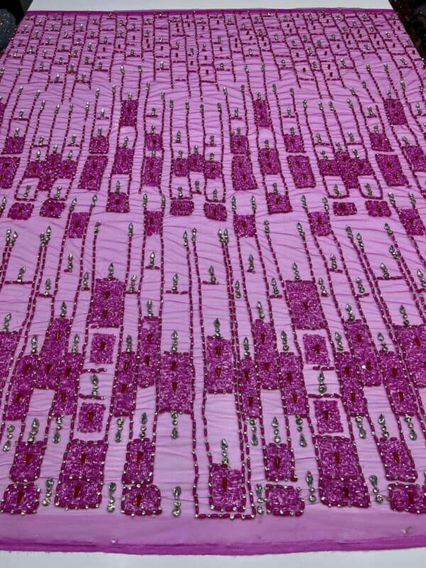Luxury Embellished Lace Fabric –Embellished Fabric Collection FSL-LEF-FEB-261(4 yards) - Image 3