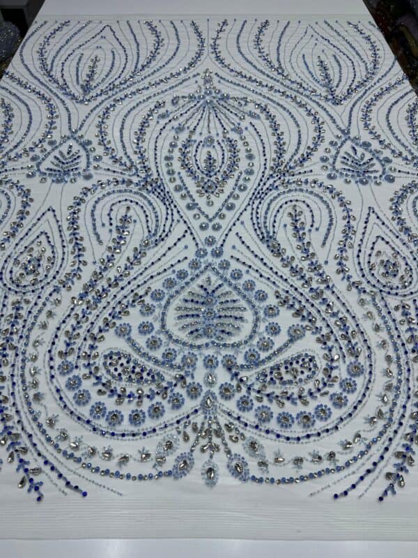 Luxury Embellished Lace Fabric –Embellished Fabric Collection FSL-LEF-FEB-260(4 yards) - Image 4