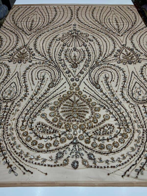 Luxury Embellished Lace Fabric –Embellished Fabric Collection FSL-LEF-FEB-260(4 yards) - Image 5