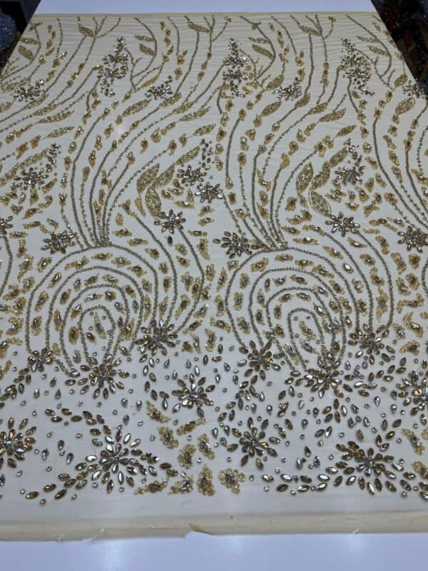 Luxury Embellished Lace Fabric –Embellished Fabric Collection FSL-LEF-FEB-243(4 yards) - Image 5