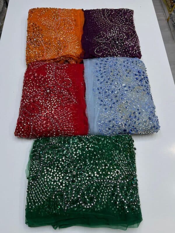 Luxury Embellished Lace Fabric –Embellished Fabric Collection FSL-LEF-FEB-244(4 yards) - Image 5