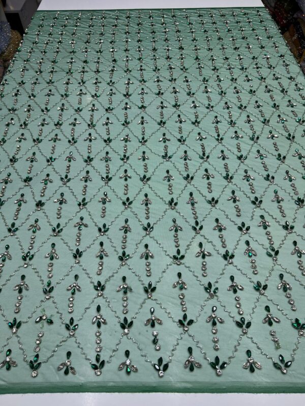 Luxury Embellished Lace Fabric –Embellished Fabric Collection FSL-LEF-FEB-247(4 yards) - Image 6