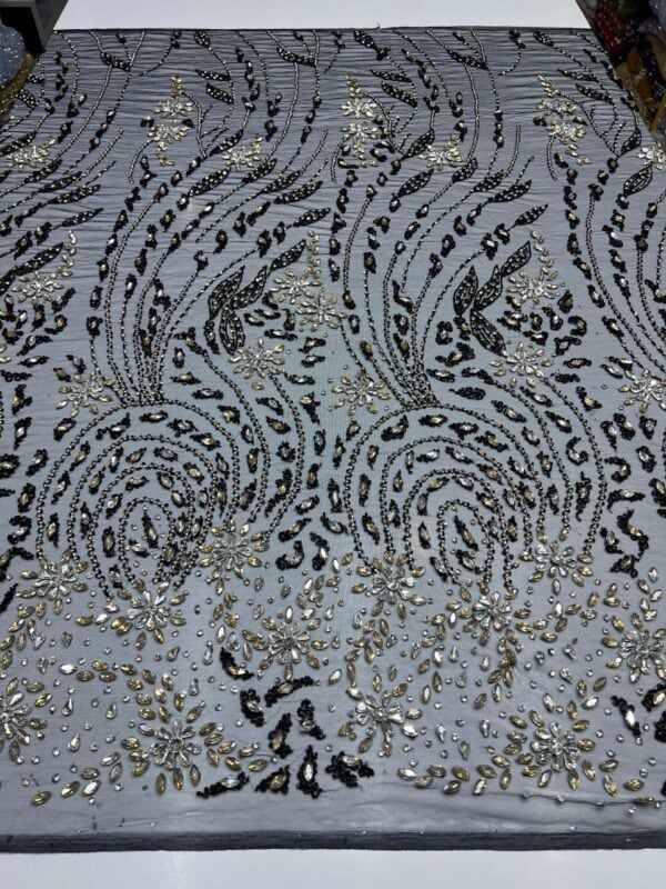 Luxury Embellished Lace Fabric –Embellished Fabric Collection FSL-LEF-FEB-243(4 yards) - Image 4