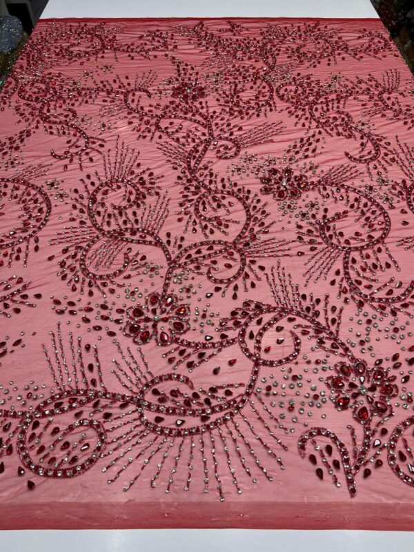 Luxury Embellished Lace Fabric –Embellished Fabric Collection FSL-LEF-FEB-244(4 yards) - Image 4