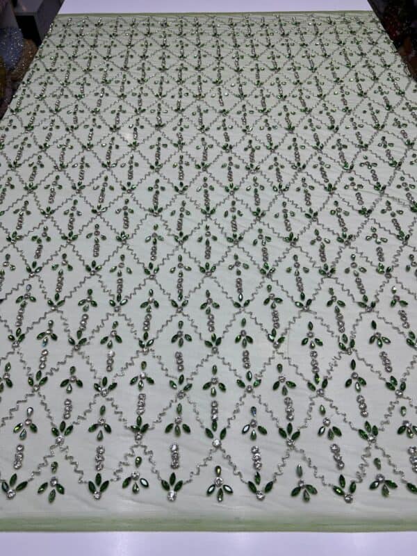 Luxury Embellished Lace Fabric –Embellished Fabric Collection FSL-LEF-FEB-247(4 yards) - Image 5