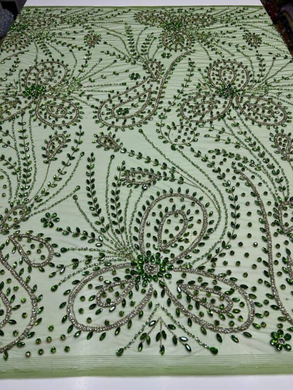 Luxury Embellished Lace Fabric –Embellished Fabric Collection FSL-LEF-FEB-249(4 yards) - Image 2