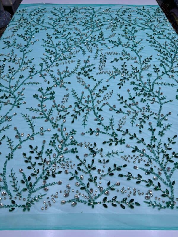 Luxury Embellished Lace Fabric –Embellished Fabric Collection FSL-LEF-FEB-250(4 yards) - Image 2