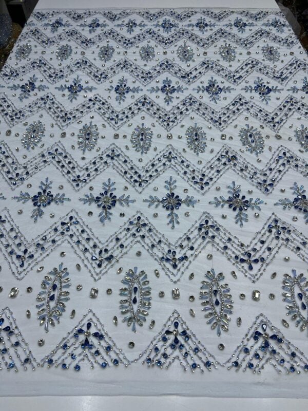 Luxury Embellished Lace Fabric –Embellished Fabric Collection FSL-LEF-FEB-257(4 yards) - Image 4