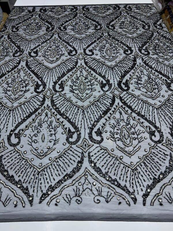 Luxury Embellished Lace Fabric –Embellished Fabric Collection FSL-LEF-FEB-258(4 yards) - Image 2