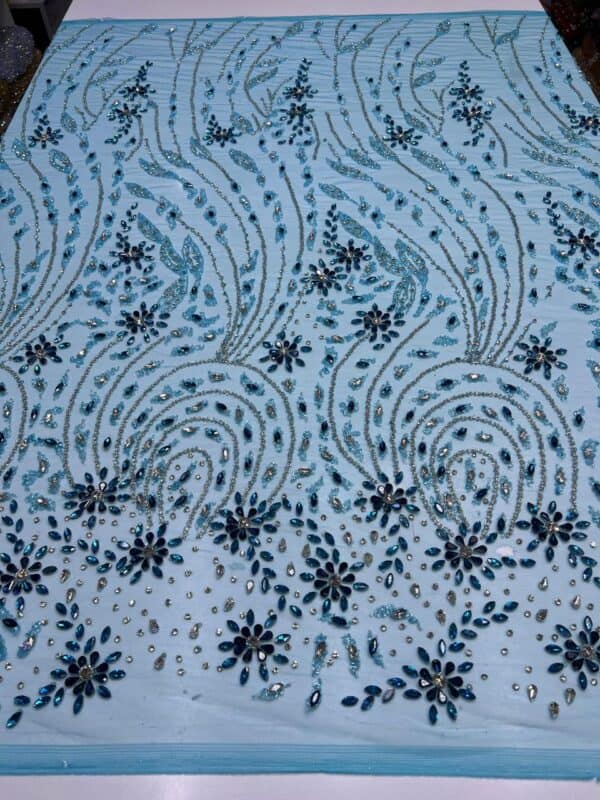 Luxury Embellished Lace Fabric –Embellished Fabric Collection FSL-LEF-FEB-243(4 yards) - Image 2