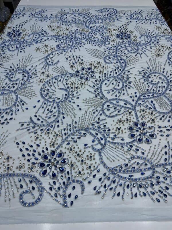 Luxury Embellished Lace Fabric –Embellished Fabric Collection FSL-LEF-FEB-244(4 yards) - Image 3