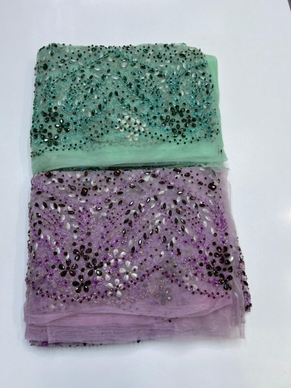 Luxury Embellished Lace Fabric –Embellished Fabric Collection FSL-LEF-FEB-245(4 yards) - Image 3