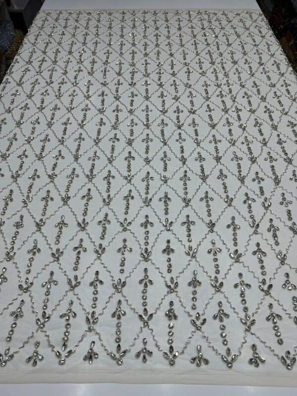 Luxury Embellished Lace Fabric –Embellished Fabric Collection FSL-LEF-FEB-247(4 yards) - Image 4