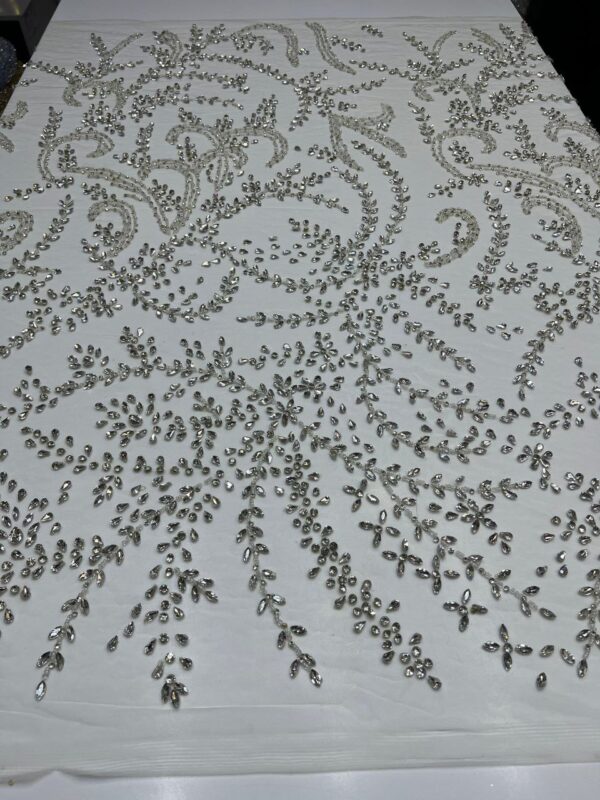 Luxury Embellished Lace Fabric –Embellished Fabric Collection FSL-LEF-FEB-248(4 yards) - Image 3