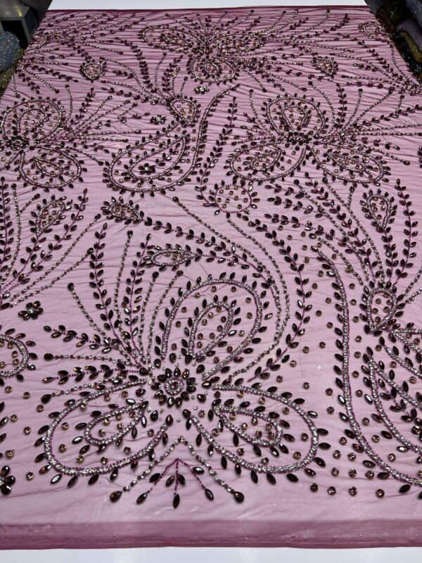 Luxury Embellished Lace Fabric –Embellished Fabric Collection FSL-LEF-FEB-249(4 yards) - Image 3