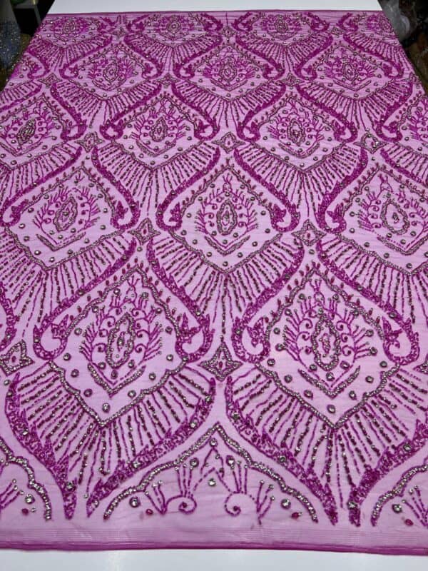 Luxury Embellished Lace Fabric –Embellished Fabric Collection FSL-LEF-FEB-258(4 yards) - Image 3