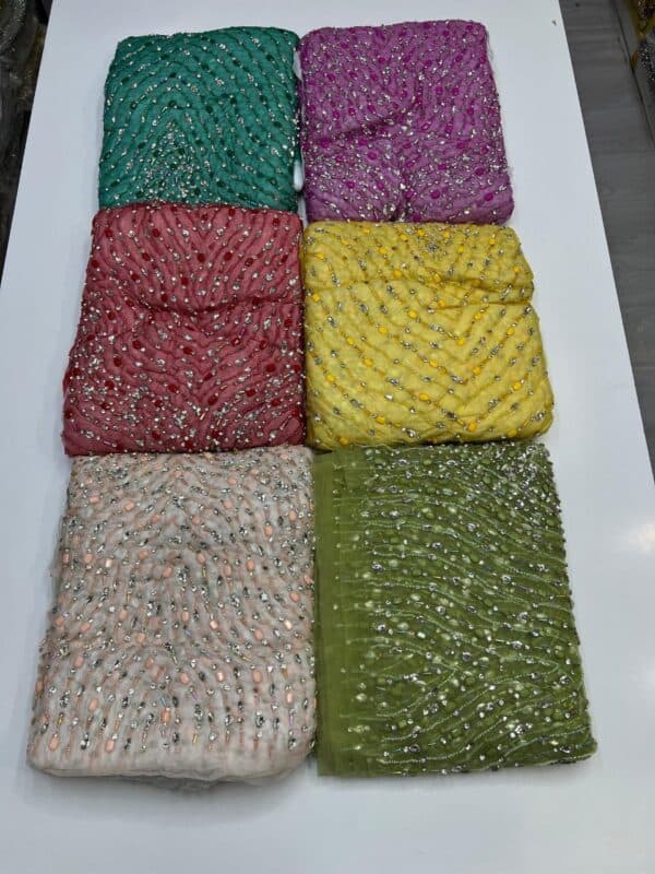 Luxury Embellished Lace Fabric –Embellished Fabric Collection FSL-LEF-FEB-240(4 yards) - Image 4