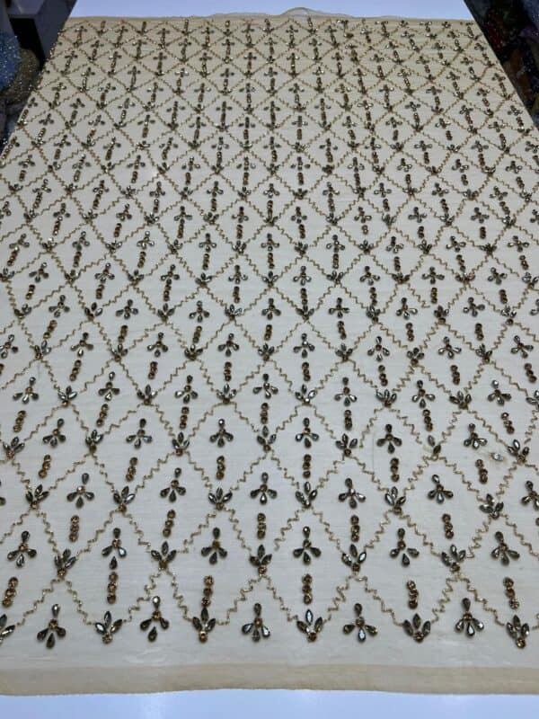 Luxury Embellished Lace Fabric –Embellished Fabric Collection FSL-LEF-FEB-247(4 yards) - Image 3
