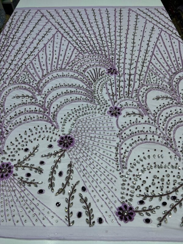 Luxury Embellished Lace Fabric –Embellished Fabric Collection FSL-LEF-FEB-254(4 yards) - Image 4