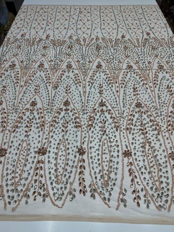 Luxury Embellished Lace Fabric –Embellished Fabric Collection FSL-LEF-FEB-255(4 yards) - Image 4