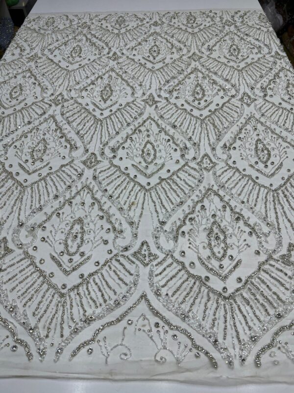 Luxury Embellished Lace Fabric –Embellished Fabric Collection FSL-LEF-FEB-258(4 yards) - Image 4