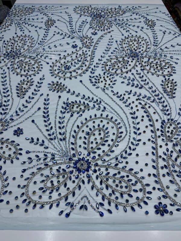 Luxury Embellished Lace Fabric –Embellished Fabric Collection FSL-LEF-FEB-249(4 yards) - Image 5