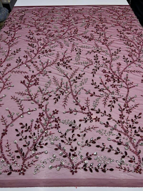 Luxury Embellished Lace Fabric –Embellished Fabric Collection FSL-LEF-FEB-250(4 yards) - Image 5