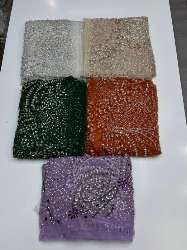 Luxury Embellished Lace Fabric –Embellished Fabric Collection FSL-LEF-FEB-254(4 yards) - Image 6